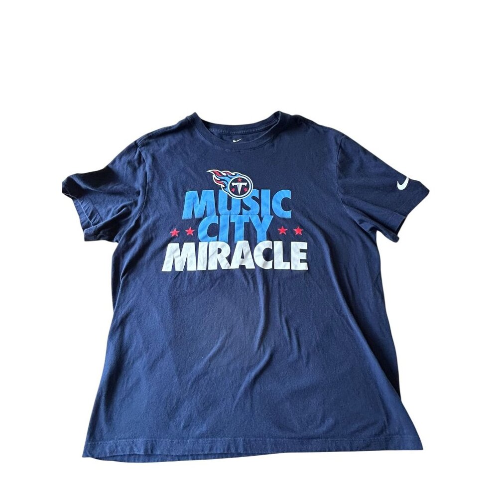 Tennessee Titans Music City Miracle T Shirt Sz L Nike Tee Blue White Red